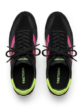 Tretorn Black Sneakers with Neon Accents Low Tops Sz 8